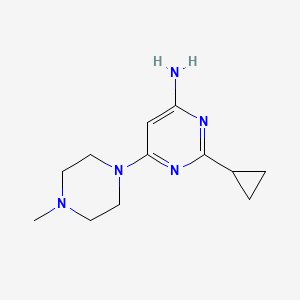 molecular formula C12H19N5 B1470821 2-Cyclopropyl-6-(4-methylpiperazin-1-yl)pyrimidin-4-amine CAS No. 1528641-51-1