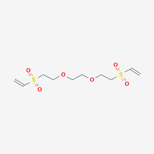 molecular formula C10H18O6S2 B14708213 Ethene, 1,1'-[1,2-ethanediylbis(oxy-2,1-ethanediylsulfonyl)]bis- CAS No. 20636-88-8