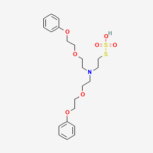 molecular formula C22H31NO7S2 B14708227 S-2-(Bis(2-(2-phenoxyethoxy)ethyl)amino)ethyl thiosulfate CAS No. 21220-80-4