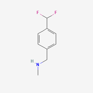molecular formula C9H11F2N B1470827 1-(4-(difluoromethyl)phenyl)-N-methylmethanamine CAS No. 1549390-86-4