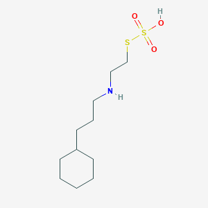 molecular formula C11H23NO3S2 B14708318 Ethanethiol, 2-(3-cyclohexylpropyl)amino-, hydrogen sulfate (ester) CAS No. 21208-95-7