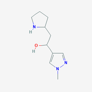 molecular formula C10H17N3O B1470836 1-(1-methyl-1H-pyrazol-4-yl)-2-(pyrrolidin-2-yl)ethan-1-ol CAS No. 1427380-51-5