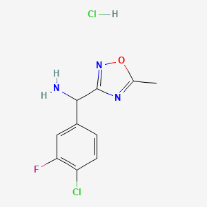 (4-Chloro-3-fluorophenyl)(5-methyl-1,2,4-oxadiazol-3-yl)methanamine hydrochloride