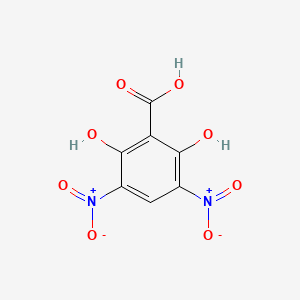 molecular formula C7H4N2O8 B14708557 Benzoic acid, 2,6-dihydroxy-3,5-dinitro- CAS No. 22604-82-6