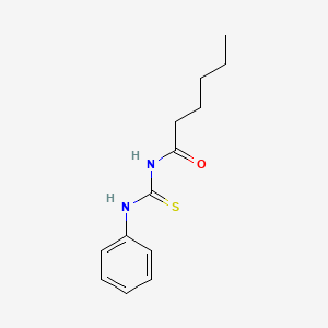 molecular formula C13H18N2OS B14708581 Hexanamide, N-[(phenylamino)thioxomethyl]- CAS No. 21257-55-6