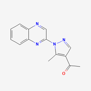 molecular formula C14H12N4O B14708701 Methyl 5-methyl-1-(2-quinoxalinyl)-4-pyrazolyl ketone CAS No. 21621-73-8
