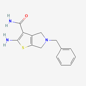 molecular formula C14H15N3OS B1470872 2-amino-5-benzyl-5,6-dihydro-4H-thieno[2,3-c]pyrrole-3-carboxamide CAS No. 1428233-18-4