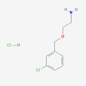 molecular formula C9H13Cl2NO B1470876 2-[(3-Chlorophenyl)methoxy]ethan-1-amine hydrochloride CAS No. 1423029-62-2
