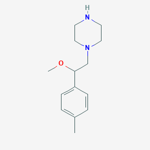 molecular formula C14H22N2O B1470881 1-[2-Methoxy-2-(4-methylphenyl)ethyl]piperazine CAS No. 1706448-81-8
