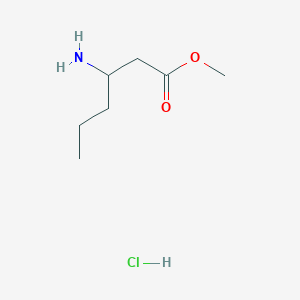 molecular formula C7H16ClNO2 B1470884 Methyl 3-aminohexanoate hydrochloride CAS No. 1217530-84-1