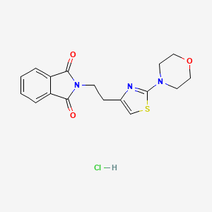molecular formula C17H18ClN3O3S B1470886 2-(2-(2-吗啉代噻唑-4-基)乙基)二氢咔唑-1,3-二酮盐酸盐 CAS No. 1448034-00-1