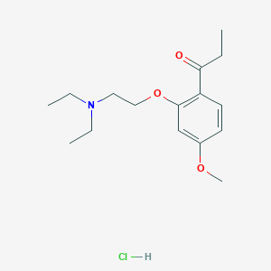 molecular formula C16H26ClNO3 B14709020 Propiophenone, 2'-(2-(diethylamino)ethoxy)-4'-methoxy-, hydrochloride CAS No. 20809-07-8