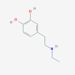 molecular formula C10H15NO2 B14709046 Benzene-1,2-diol, 4-(2-ethylaminoethyl)- CAS No. 21581-33-9