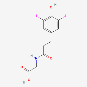 molecular formula C11H11I2NO4 B14709109 N-[3-(4-Hydroxy-3,5-diiodophenyl)propanoyl]glycine CAS No. 24324-30-9