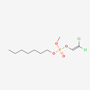 molecular formula C10H19Cl2O4P B14709128 Phosphoric acid, 2,2-dichlorovinyl heptyl methyl ester CAS No. 23248-43-3