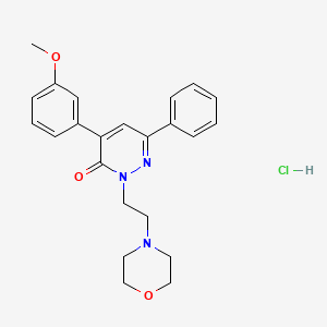 molecular formula C23H26ClN3O3 B14709264 3(2H)-Pyridazinone, 4-(m-methoxyphenyl)-2-(2-morpholinoethyl)-6-phenyl-, hydrochloride CAS No. 23348-40-5