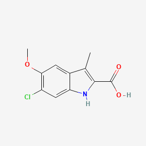 molecular formula C11H10ClNO3 B1470928 6-Chloro-5-methoxy-3-methyl-1H-indole-2-carboxylic acid CAS No. 1368490-62-3