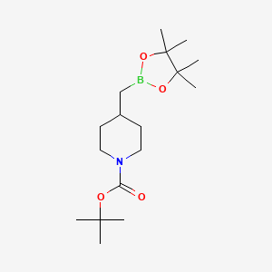 molecular formula C17H32BNO4 B1470948 Tert-butyl 4-((4,4,5,5-tetramethyl-1,3,2-dioxaborolan-2-yl)methyl)piperidine-1-carboxylate CAS No. 1425335-44-9