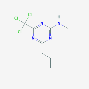 molecular formula C8H11Cl3N4 B14709544 N-methyl-4-propyl-6-(trichloromethyl)-1,3,5-triazin-2-amine CAS No. 24803-24-5