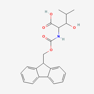 molecular formula C21H23NO5 B1470969 N-[(9H-Fluoren-9-ylmethoxy)carbonyl]-3-hydroxyleucine CAS No. 1426953-65-2