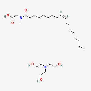 molecular formula C21H39NO3.C6H15NO3<br>C27H54N2O6 B14709722 Triethanolamine oleoyl sarcosinate CAS No. 17736-08-2
