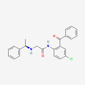 molecular formula C23H21ClN2O2 B1470973 N-(2-benzoyl-4-chlorophenyl)-2-{[(1R)-1-phenylethyl]amino}acetamide CAS No. 1616506-47-8