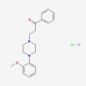 molecular formula C20H25ClN2O2 B14709736 Propiophenone, 3-(4-(o-methoxyphenyl)-1-piperazinyl)-, monohydrochloride CAS No. 23771-32-6