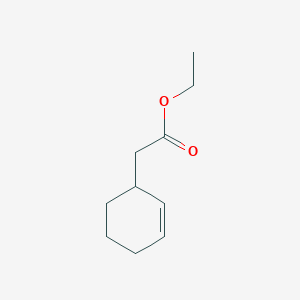 molecular formula C10H16O2 B14709754 2-Cyclohexene-1-acetic acid, ethyl ester CAS No. 21331-58-8