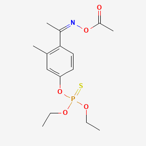 molecular formula C15H22NO5PS B14709772 O-(4-(1-((Acetyloxy)imino)ethyl)-3-methylphenyl) O,O-diethyl phosphorothioate CAS No. 22936-44-3