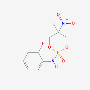 molecular formula C10H12FN2O5P B14709834 N-(2-fluorophenyl)-5-methyl-5-nitro-2-oxo-1,3,2lambda5-dioxaphosphinan-2-amine CAS No. 20926-69-6