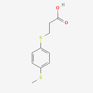 molecular formula C10H12O2S2 B14709931 Propanoic acid, 3-[[4-(methylthio)phenyl]thio]- CAS No. 13735-02-9