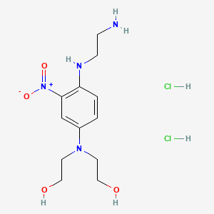 molecular formula C12H22Cl2N4O4 B14710014 Ethanol, 2,2'-((4-((2-aminoethyl)amino)-3-nitrophenyl)imino)di-, dihydrochloride CAS No. 14607-47-7