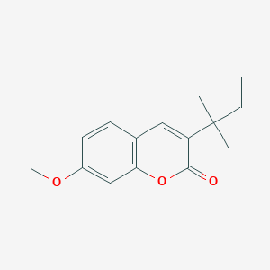 molecular formula C15H16O3 B14710021 3-(1,1-Dimethylallyl)herniarin CAS No. 20958-63-8