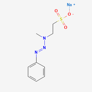 molecular formula C9H12N3NaO3S B14710022 N-Phenylazo-N-methyltaurine sodium salt CAS No. 22670-79-7