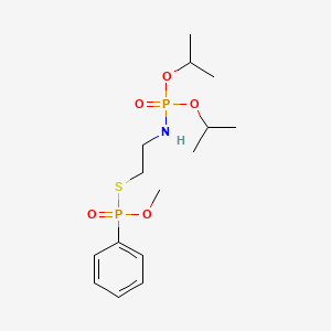 molecular formula C15H27NO5P2S B14710075 O-Methyl S-(O',O'-diisopropylphosphoramido)ethyl phenylphosphonothioate CAS No. 21988-57-8