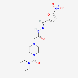molecular formula C16H24N6O5 B14710084 2-Furaldehyde, 5-nitro-, (4-diethylcarbamoylpiperazinylacetyl)hydrazone CAS No. 24632-55-1