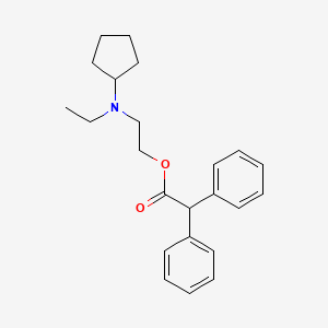 molecular formula C23H29NO2 B14710224 Acetic acid, diphenyl-, 2-(cyclopentylethylamino)ethyl ester CAS No. 21461-69-8