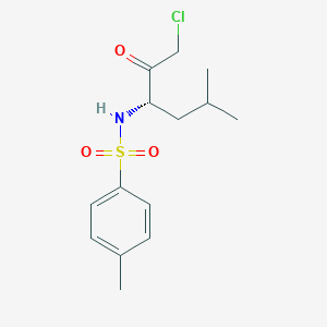 molecular formula C14H20ClNO3S B14710258 N-[(3S)-1-Chloro-5-methyl-2-oxohexan-3-yl]-4-methylbenzene-1-sulfonamide CAS No. 23877-38-5