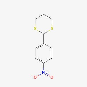molecular formula C10H11NO2S2 B14710353 1,3-Dithiane, 2-(4-nitrophenyl)- CAS No. 24588-74-7