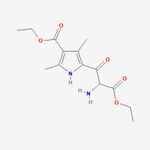 molecular formula C14H20N2O5 B14710382 ethyl 5-(2-amino-3-ethoxy-3-oxopropanoyl)-2,4-dimethyl-1H-pyrrole-3-carboxylate CAS No. 24744-71-6