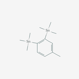 molecular formula C13H24Sn2 B14710387 Stannane, (4-methyl-1,2-phenylene)bis[trimethyl- CAS No. 14275-63-9