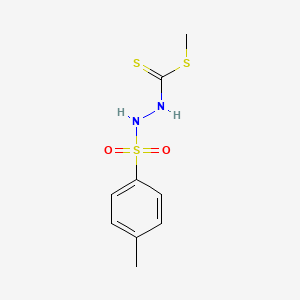molecular formula C9H12N2O2S3 B14710408 Hydrazinecarbodithioic acid, 2-[(4-methylphenyl)sulfonyl]-, methyl ester CAS No. 13046-52-1