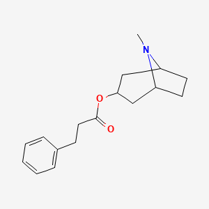 molecular formula C17H23NO2 B14710433 endo-8-Methyl-8-azabicyclo(3.2.1)oct-3-yl benzenepropanoate CAS No. 20811-85-2