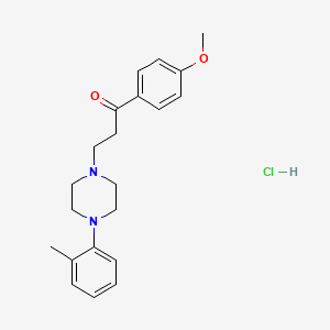 molecular formula C21H27ClN2O2 B14710478 Propiophenone, 4'-methoxy-3-(4-o-tolyl-1-piperazinyl)-, monohydrochloride CAS No. 23771-35-9