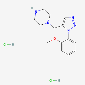 molecular formula C14H21Cl2N5O B1471048 1-{[1-(2-methoxyphenyl)-1H-1,2,3-triazol-5-yl]methyl}piperazine dihydrochloride CAS No. 1610377-22-4