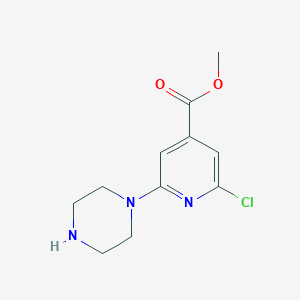 molecular formula C11H14ClN3O2 B1471057 Methyl 2-chloro-6-piperazin-1-ylisonicotinate CAS No. 1227954-92-8