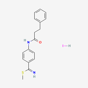 molecular formula C17H19IN2OS B14710607 Methyl 4-(3-phenylpropanoylamino)benzenecarboximidothioate;hydroiodide CAS No. 24723-45-3