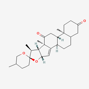 molecular formula C27H38O4 B14710717 Spirost-14-en-3,12-dione CAS No. 24742-83-4