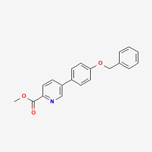 molecular formula C20H17NO3 B1471075 Methyl 5-[4-(benzyloxy)phenyl]pyridine-2-carboxylate CAS No. 1403483-80-6
