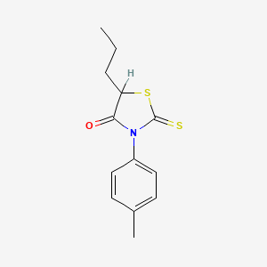 molecular formula C13H15NOS2 B14710862 5-Propyl-3-(p-tolyl)rhodanine CAS No. 23522-45-4